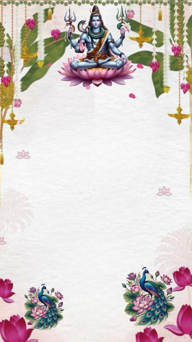 Rudrabhishek · Lotus & Peacock — editable english invitation